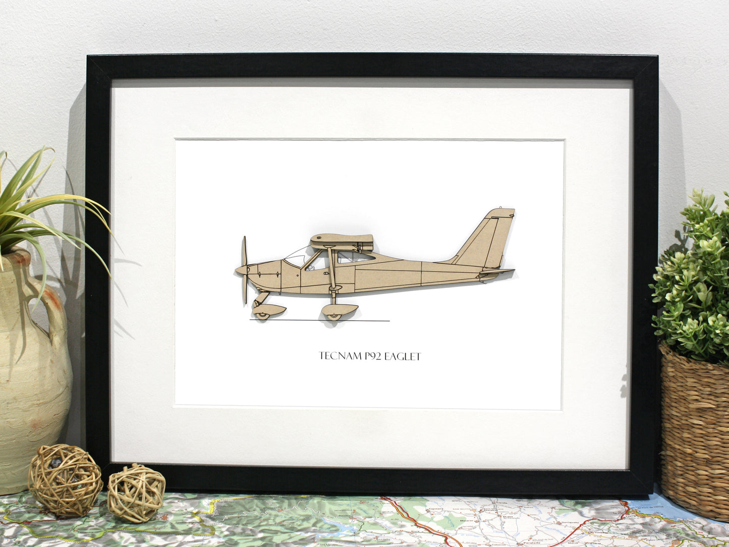 Tecnam P92 Eaglet aviation blueprint art