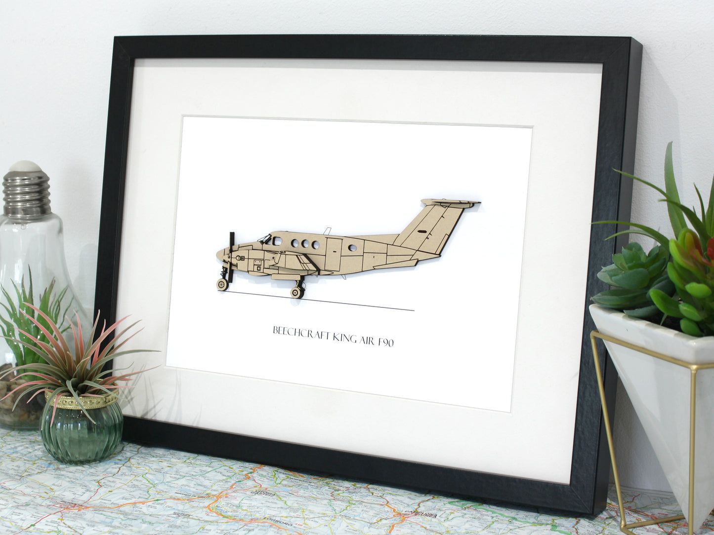 Beechcraft King Air F90 blueprint art