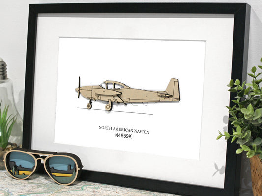 North American Navion CUSTOM Aviation Art