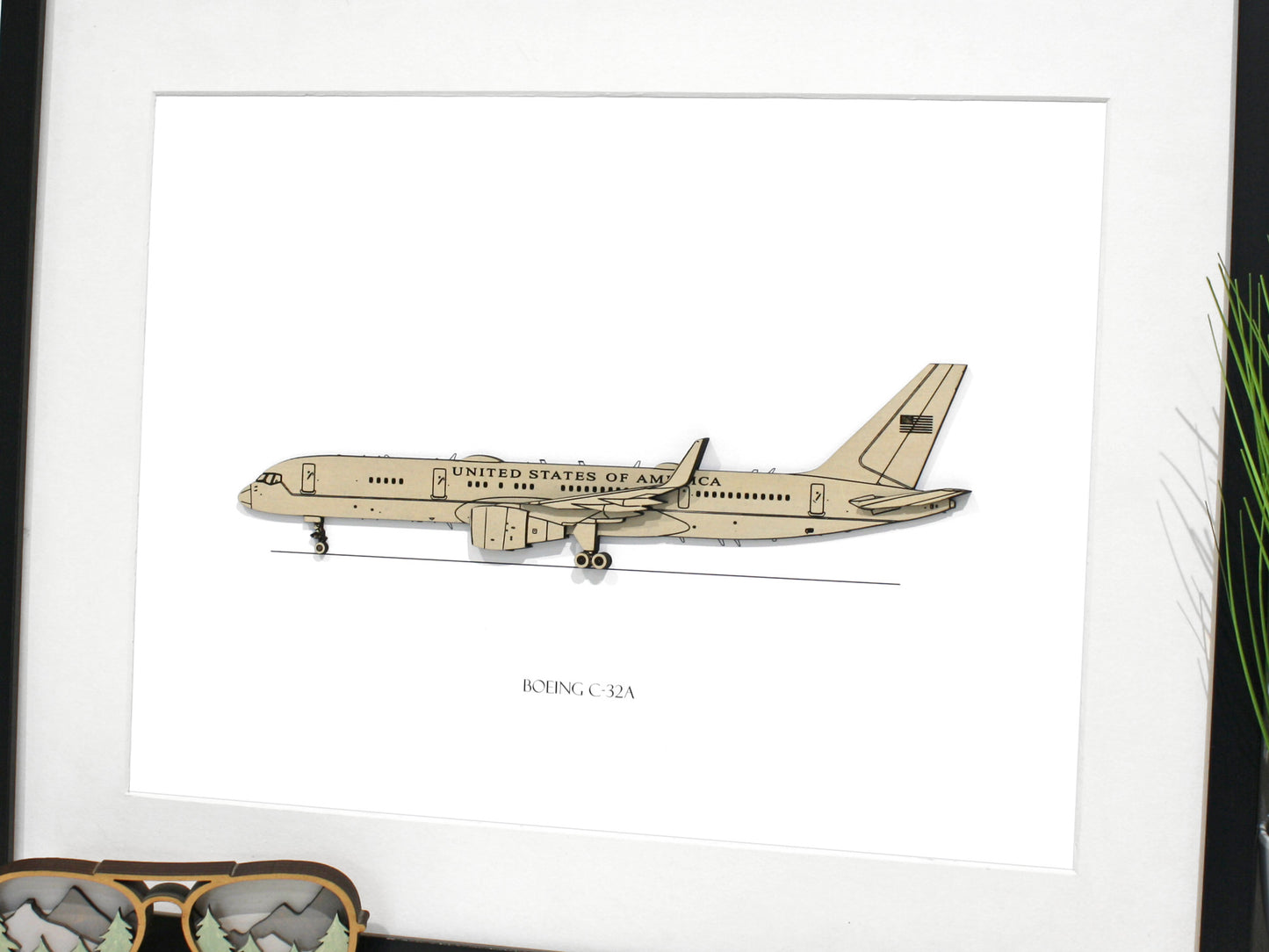 Boeing C-32A blueprint art