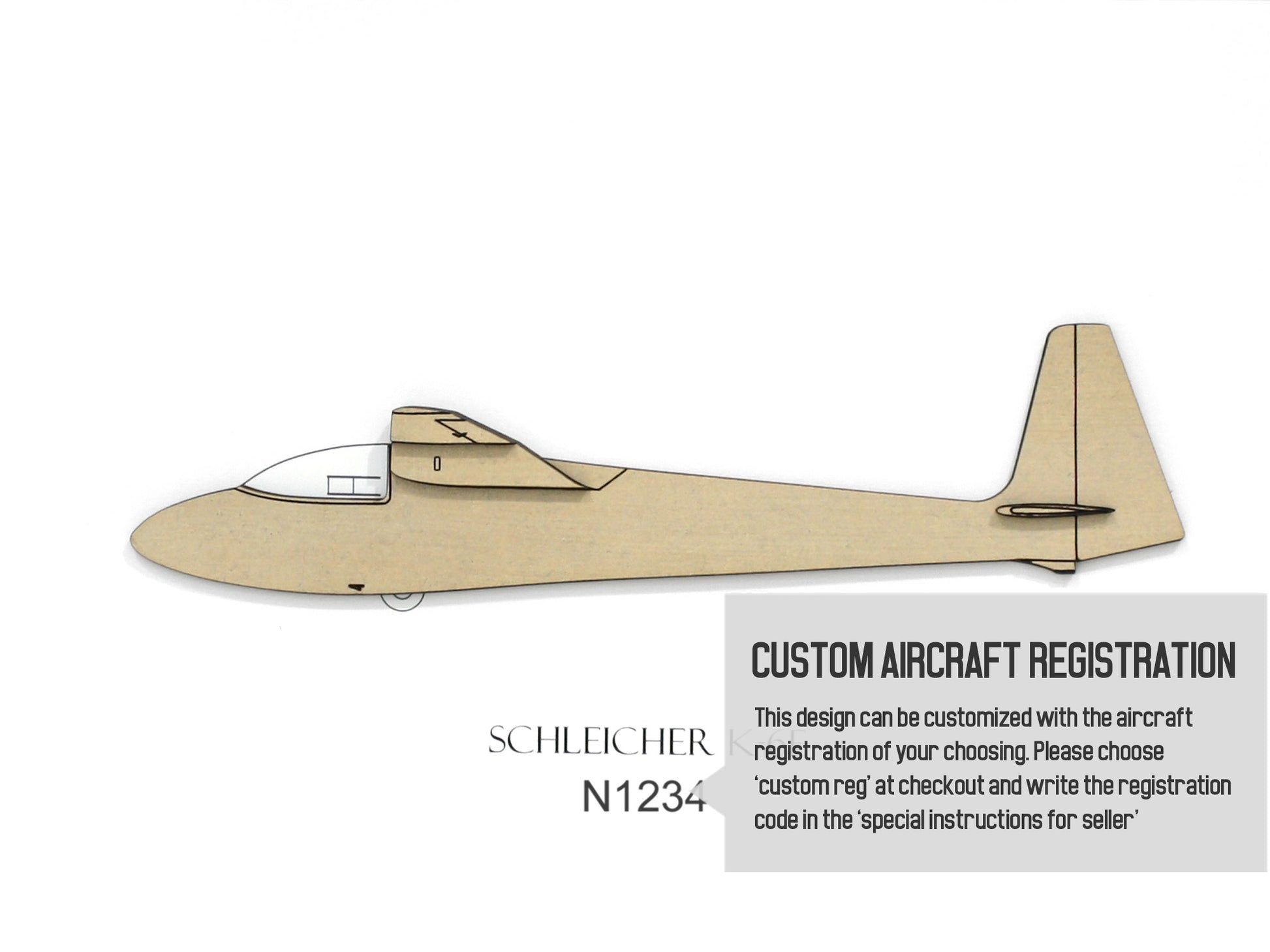 Schleicher K-6E glider blueprint art