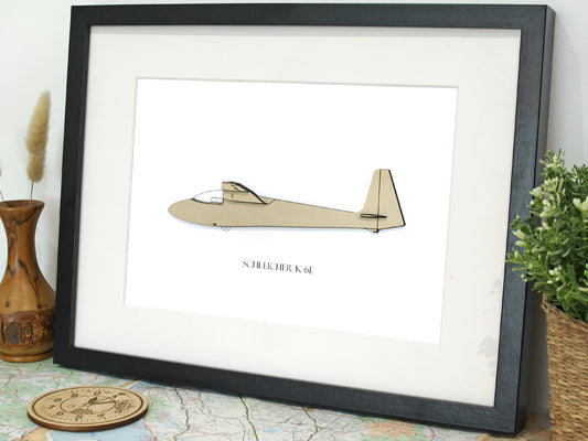 Schleicher K-6E glider art