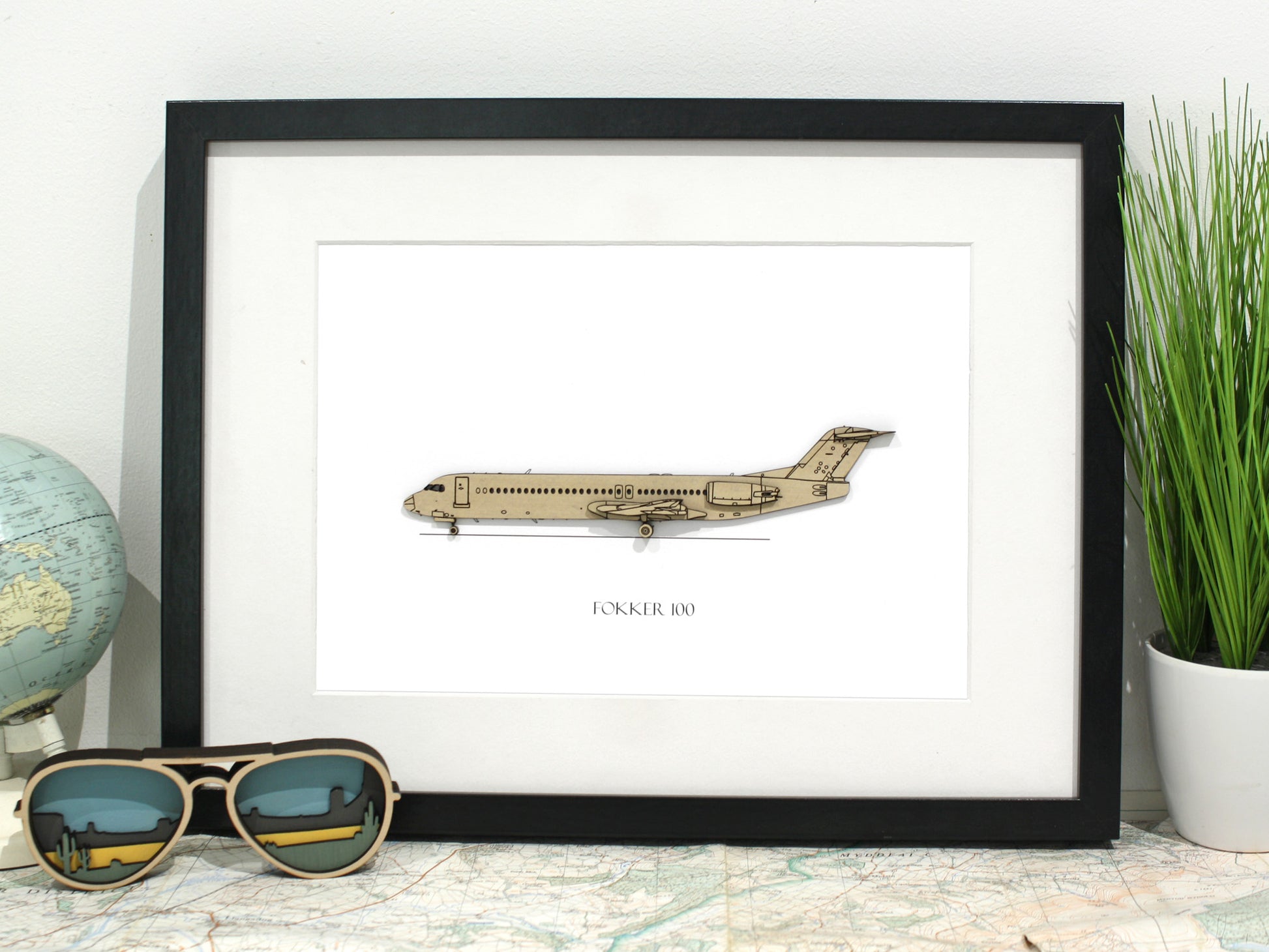 100 aircraft goggles Fokker 100 Aviation Art
