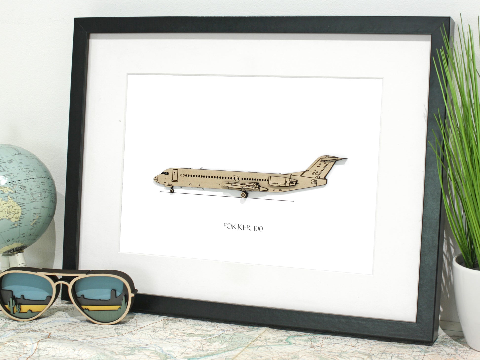 Fokker 100 aviation art