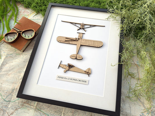 Piper PA-12 Super Cruiser blueprint art