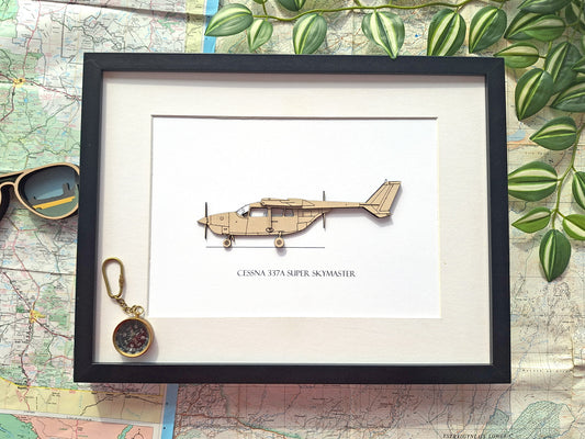 Cessna 337A Super Skymaster blueprint art