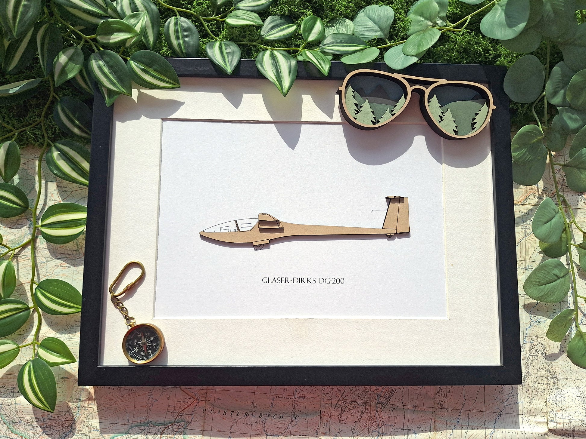 Glaser-Dirks DG-200 glider blueprint art