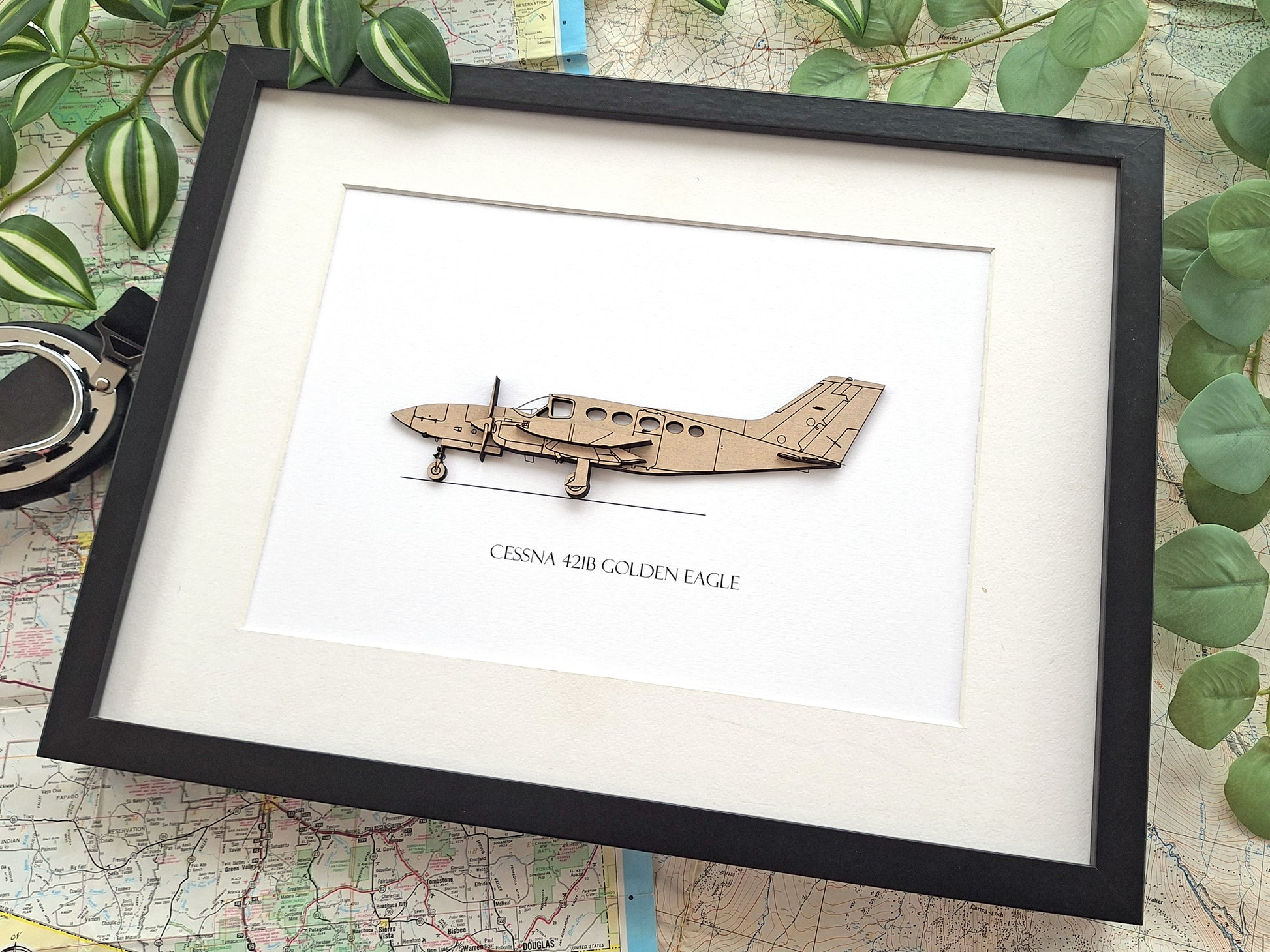 Cessna 421B Golden Eagle blueprint art