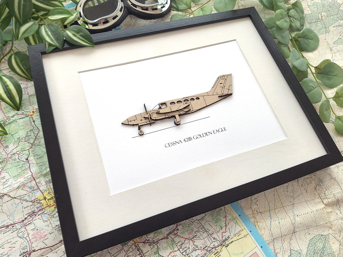 Cessna 421B Golden Eagle aviation art