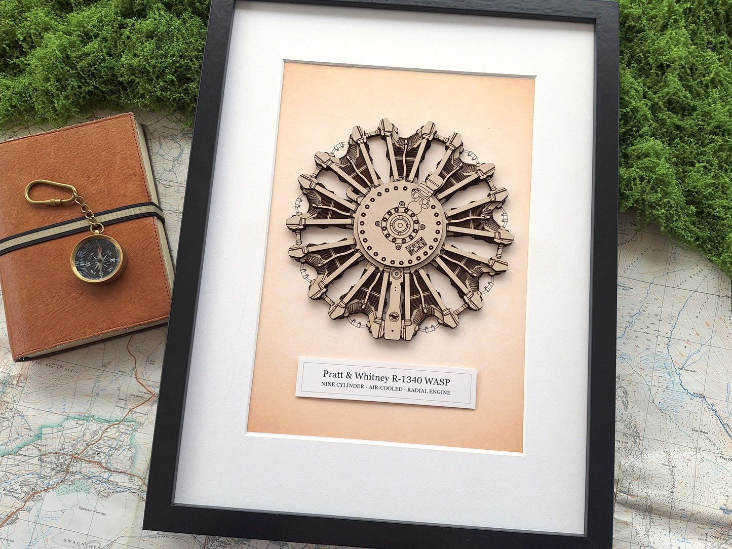 Pratt & Whitney R-1340 Wasp Radial Engine Aviation Art