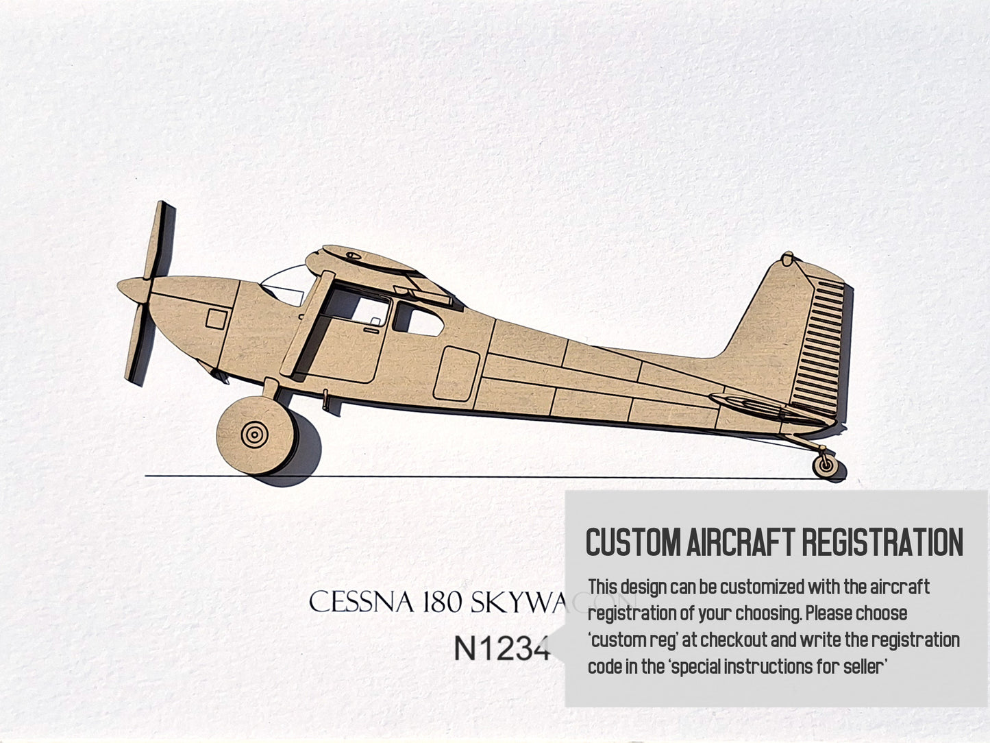 Cessna 180 Skywagon with bush tires aviation art