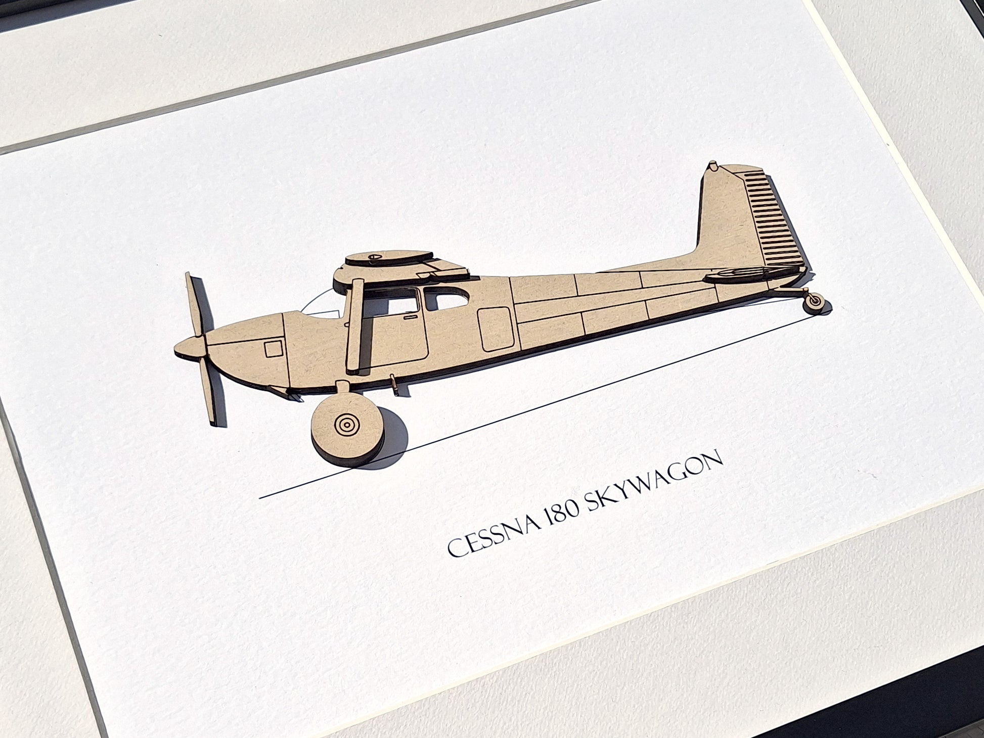 Cessna 180 Skywagon with bush tires blueprint art