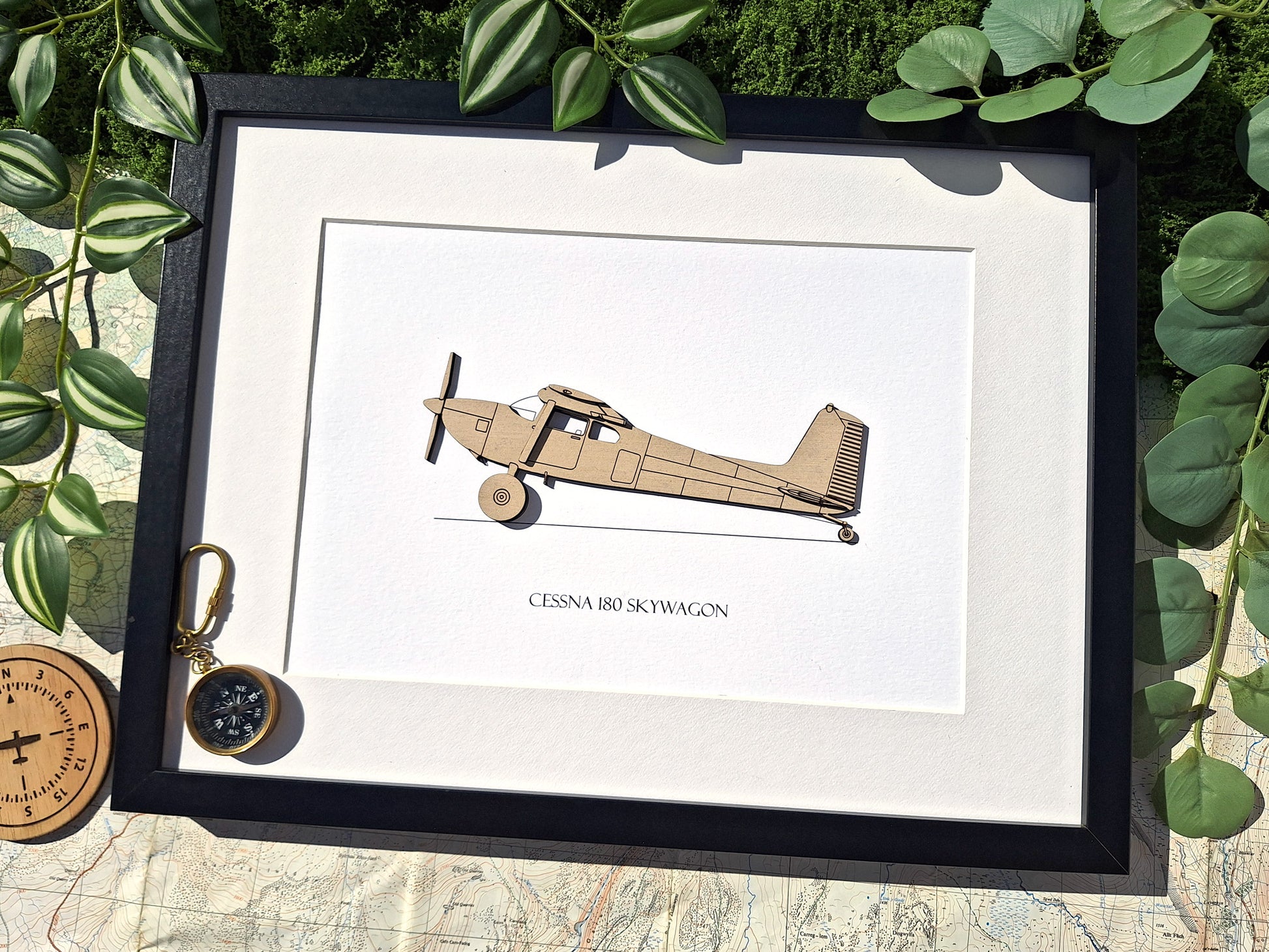 Cessna 180 Skywagon with bush tires aviation art