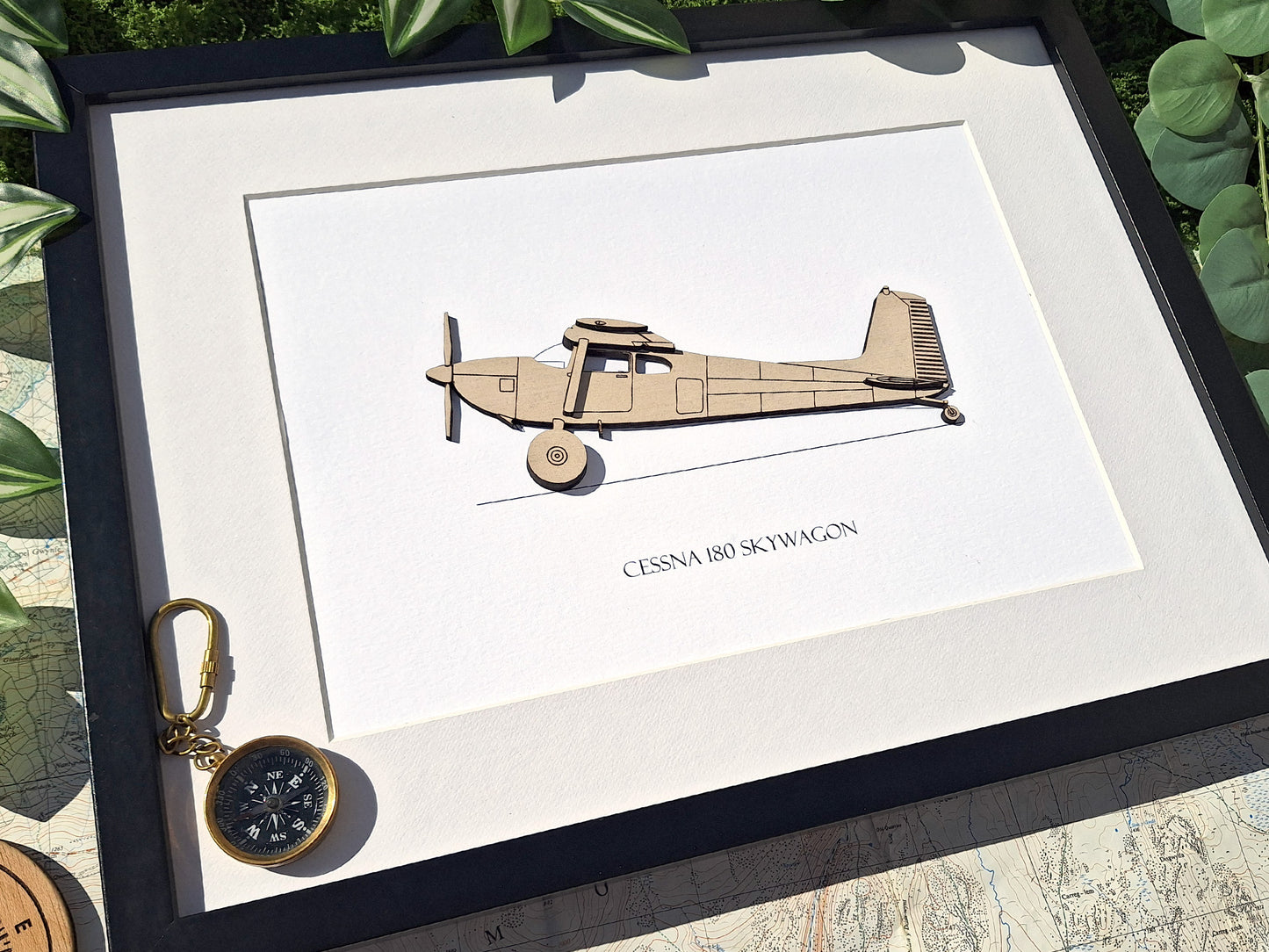 Cessna 180 Skywagon with bush tires aviation art