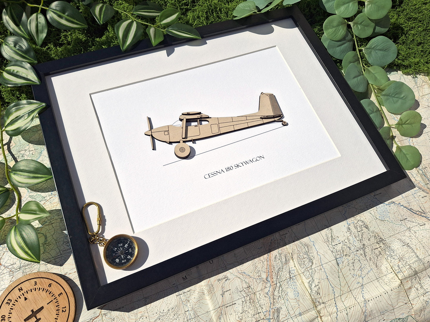 Cessna 180 Skywagon with bush tires aviation art