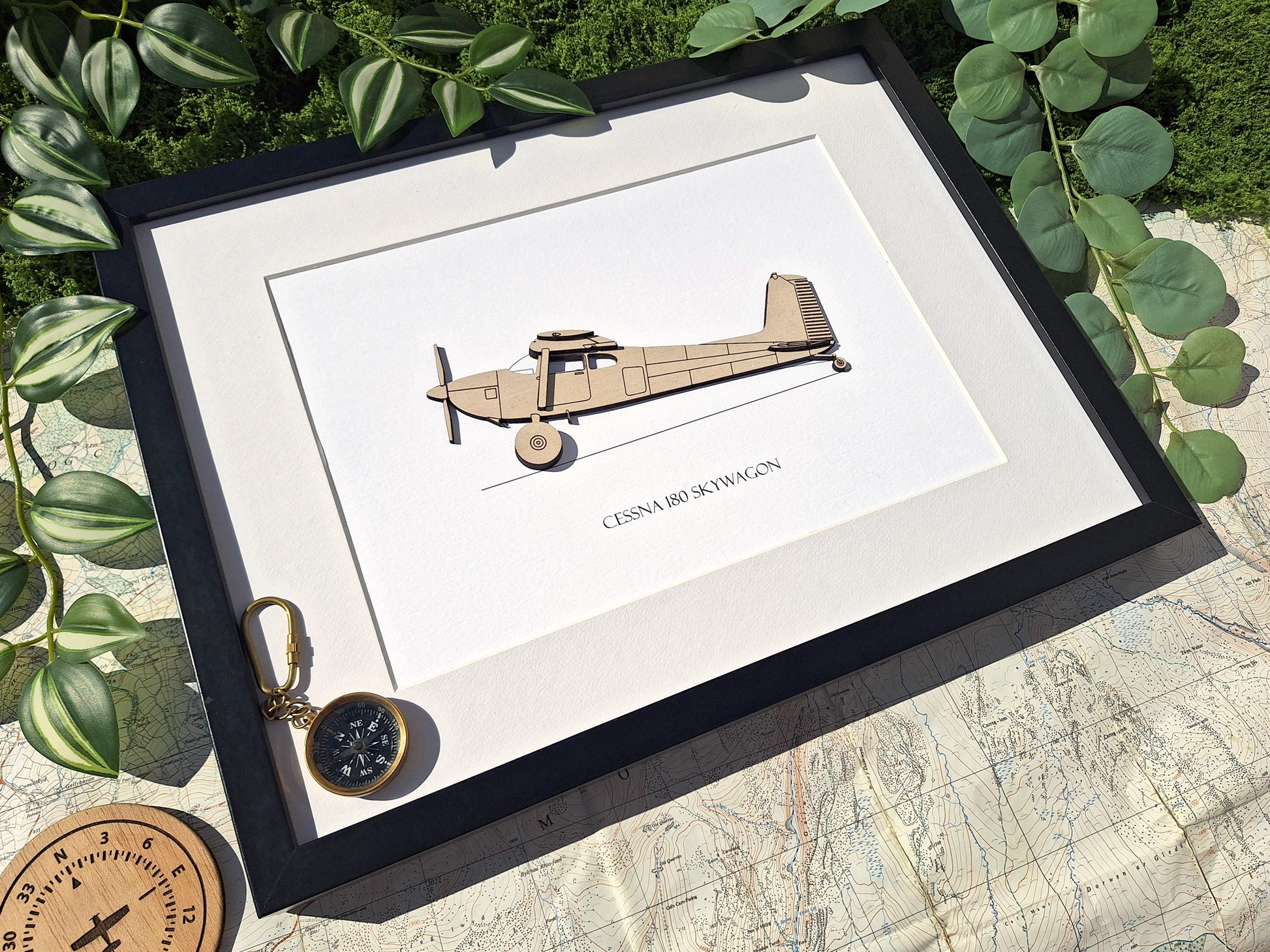 Cessna 180 Skywagon with bush tires aviation art