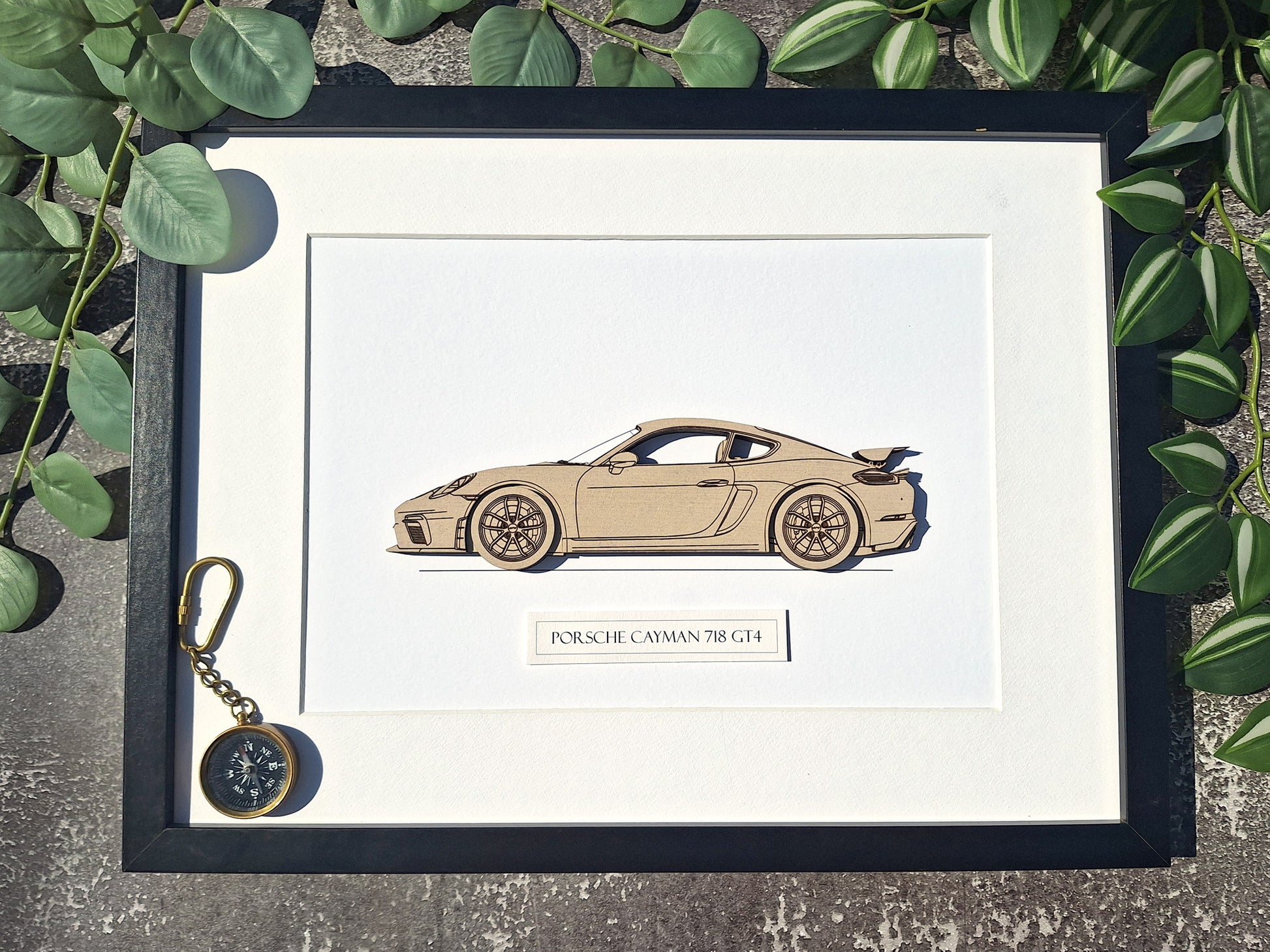 Porsche Cayman 718 GT4 blueprint art