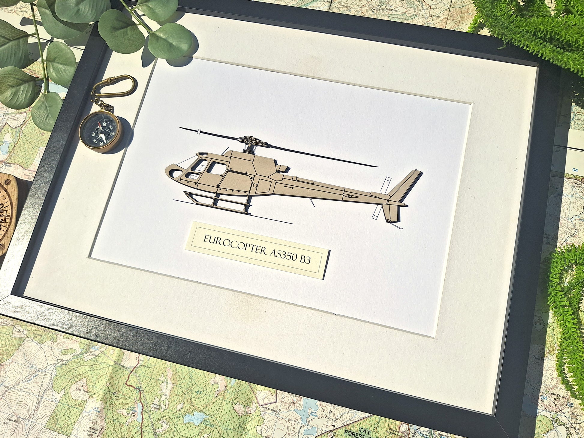 Eurocopter AS350 B3 blueprint art
