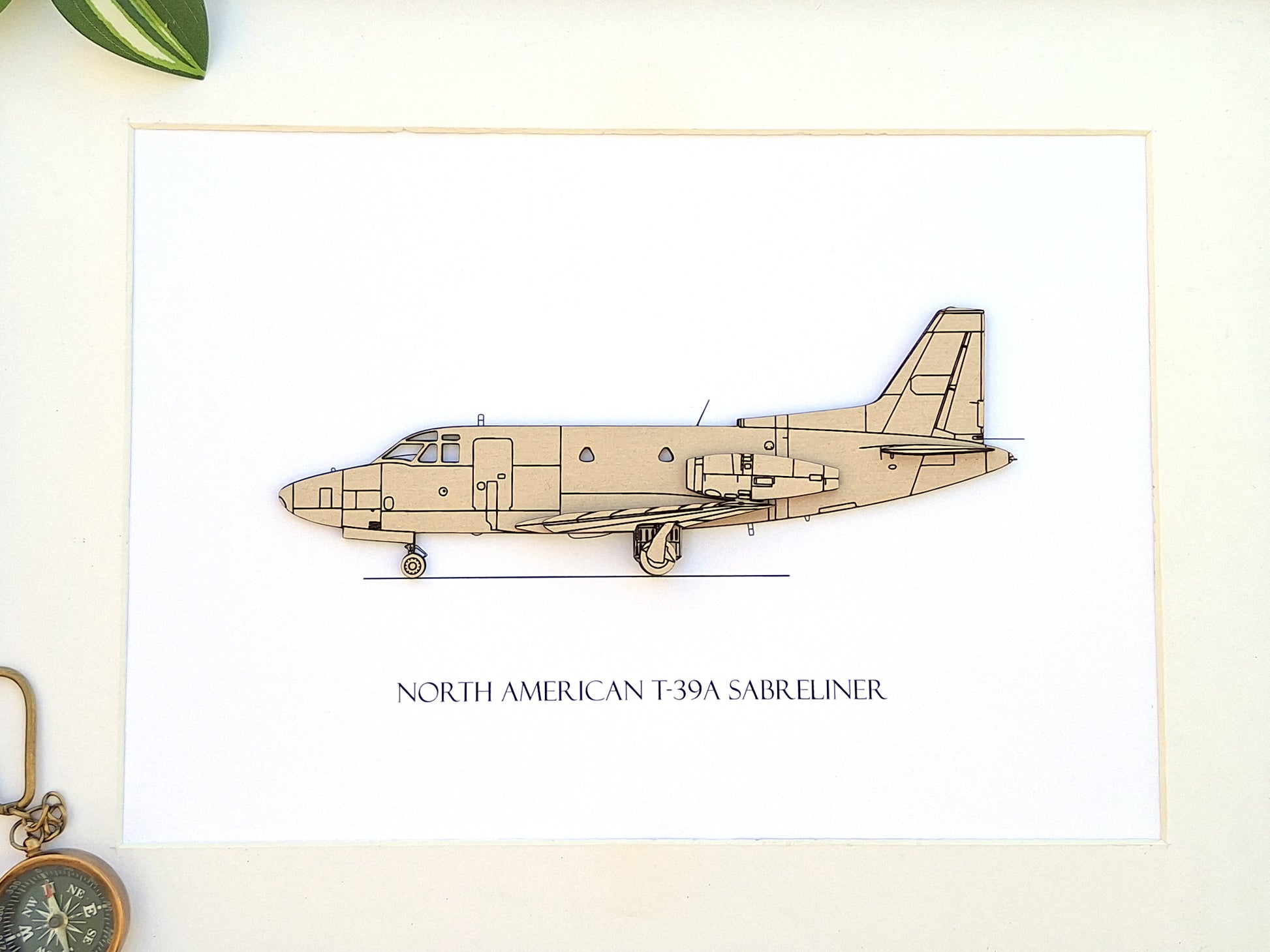 North American T-39A Sabreliner blueprint art