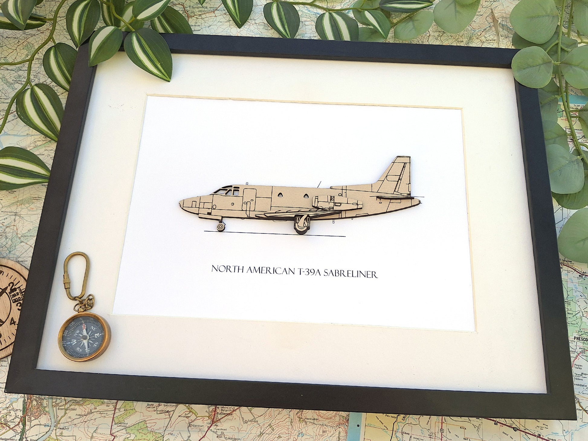 North American T-39A Sabreliner blueprint art