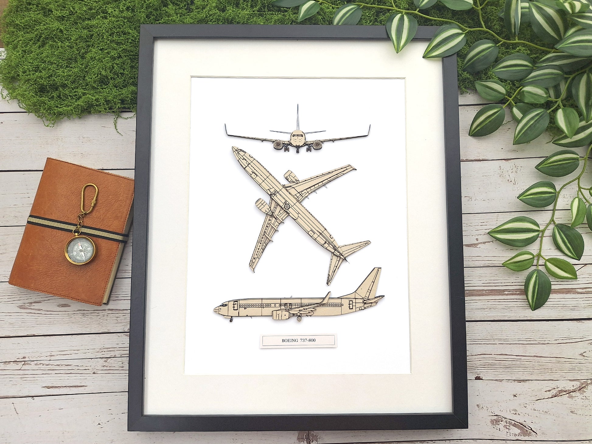 Boeing 737-800 blueprint art