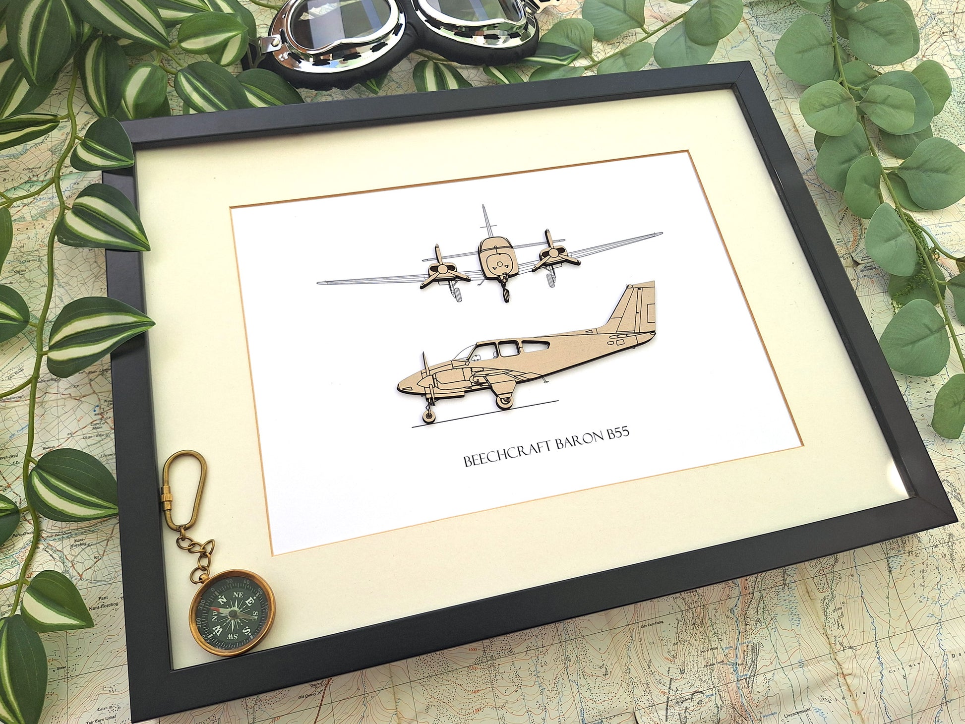 Beechcraft Baron B55 aviation art