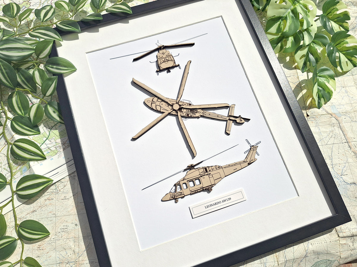 AW139 helicopter art gift