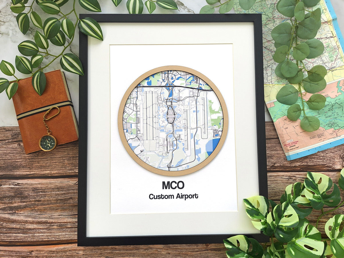 Custom airport map pilot gift