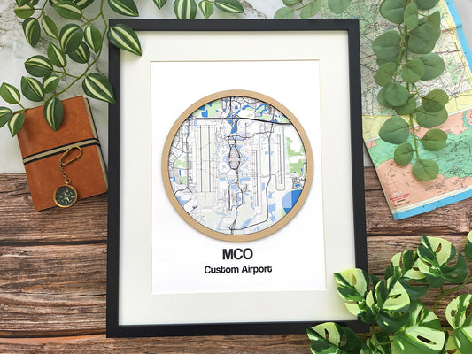 Custom airport map pilot gift