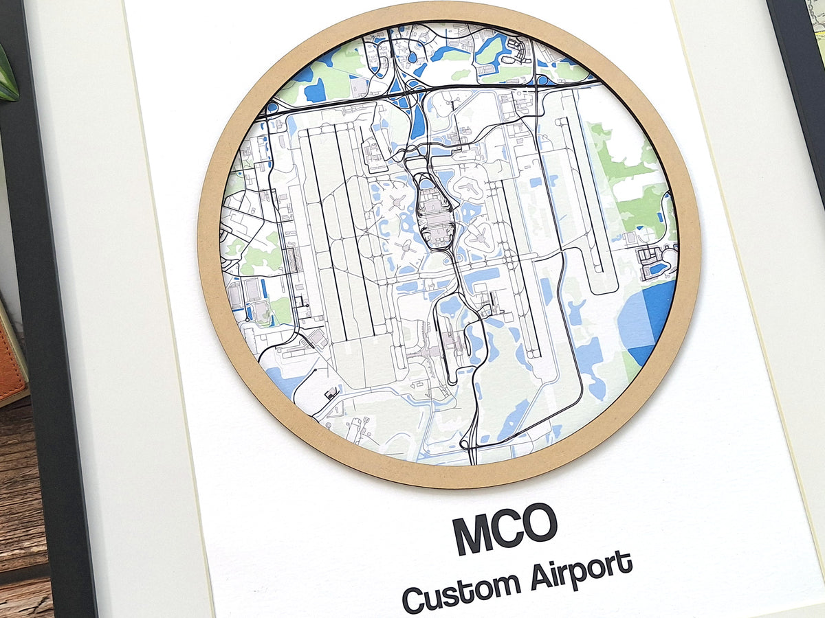Custom airport map pilot gifts