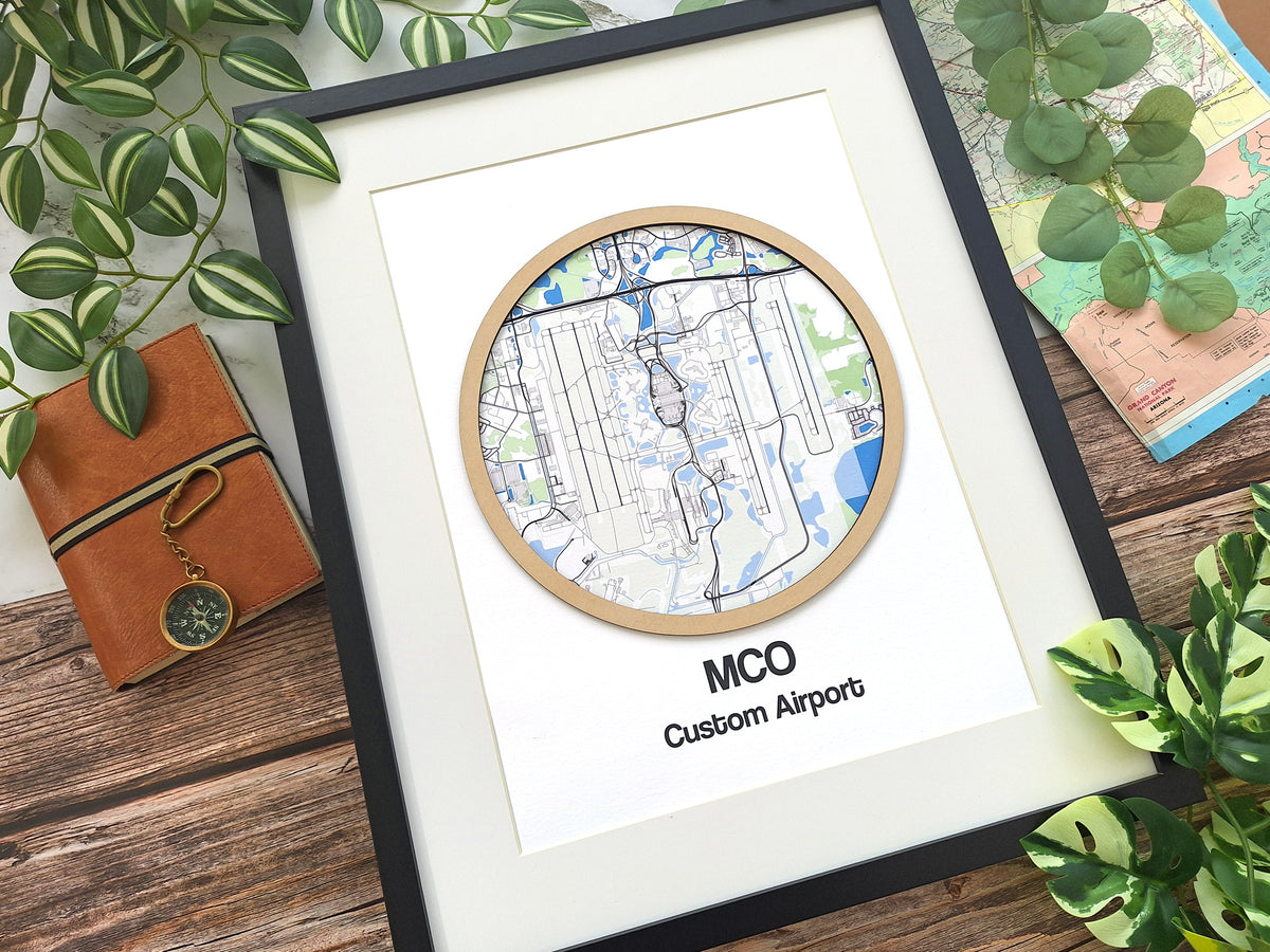 Custom airport map pilot gift