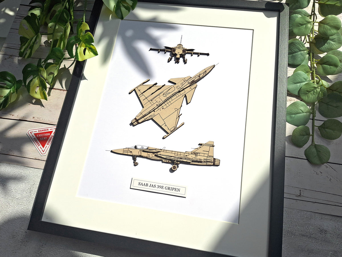 Saab JAS 39E Gripen blueprint art