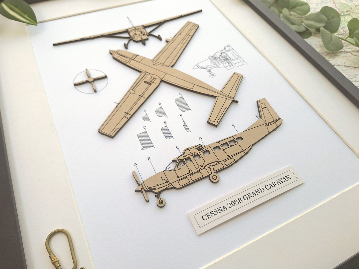 Cessna 208B Grand Caravan blueprint art