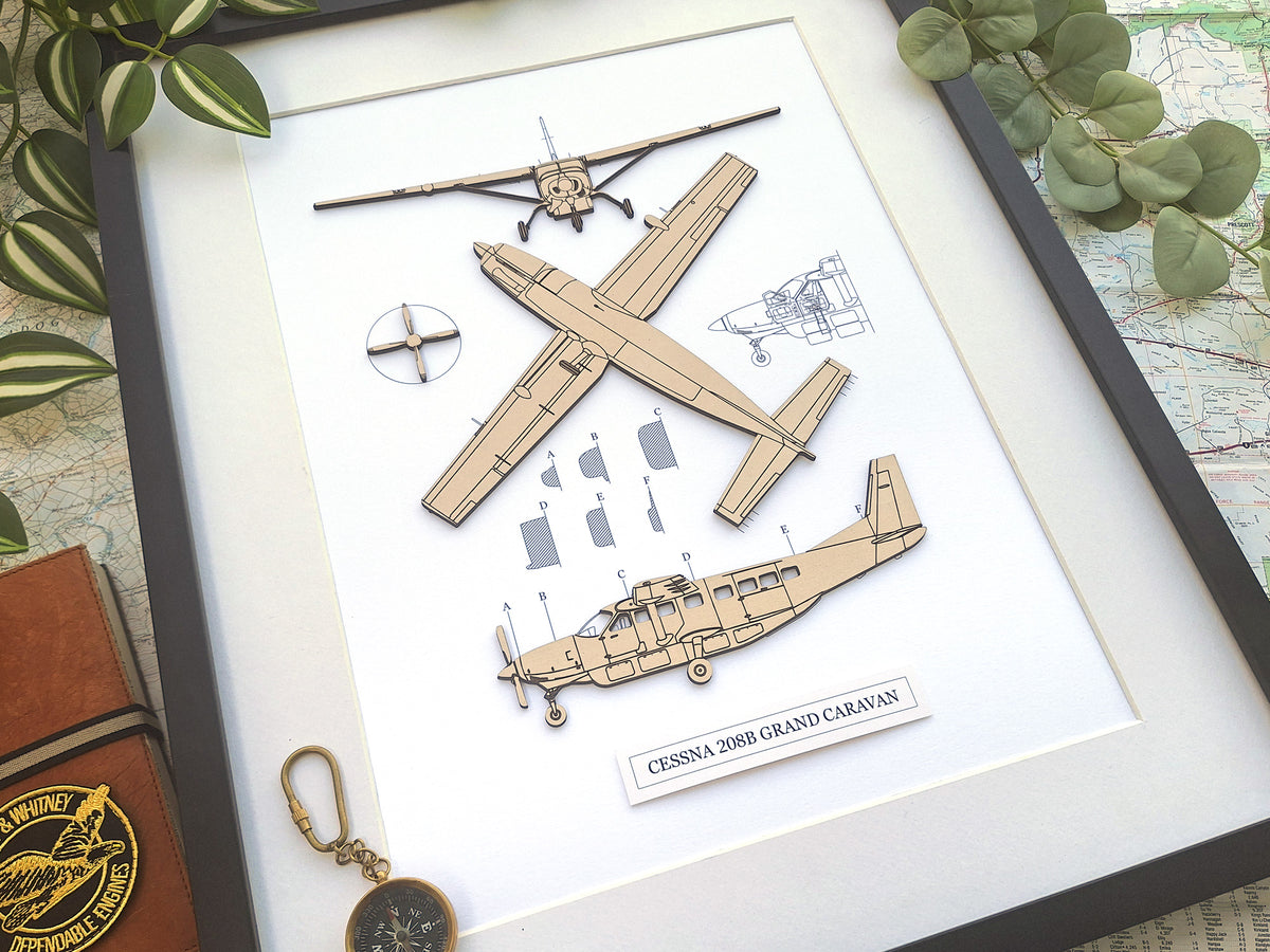 Cessna 208B Grand Caravan blueprint art