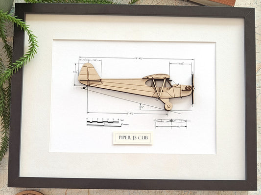 Piper J-3 blueprint art