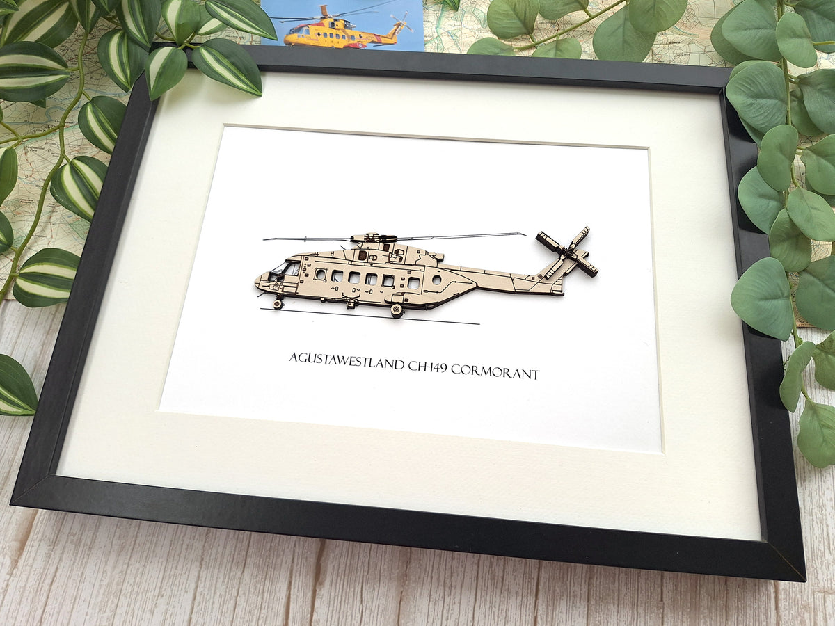 AgustaWestland CH-149 Cormorant RCAF helicopter blueprint art