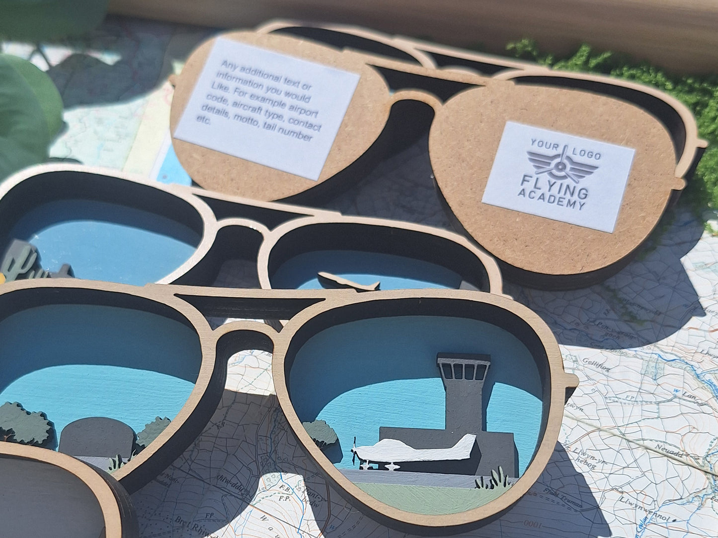 Flight School / Airport 6-Pack Special Custom Aviator Scene Sunglasses