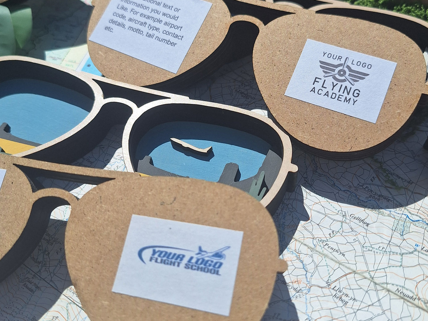 Flight School / Airport 6-Pack Special Custom Aviator Scene Sunglasses
