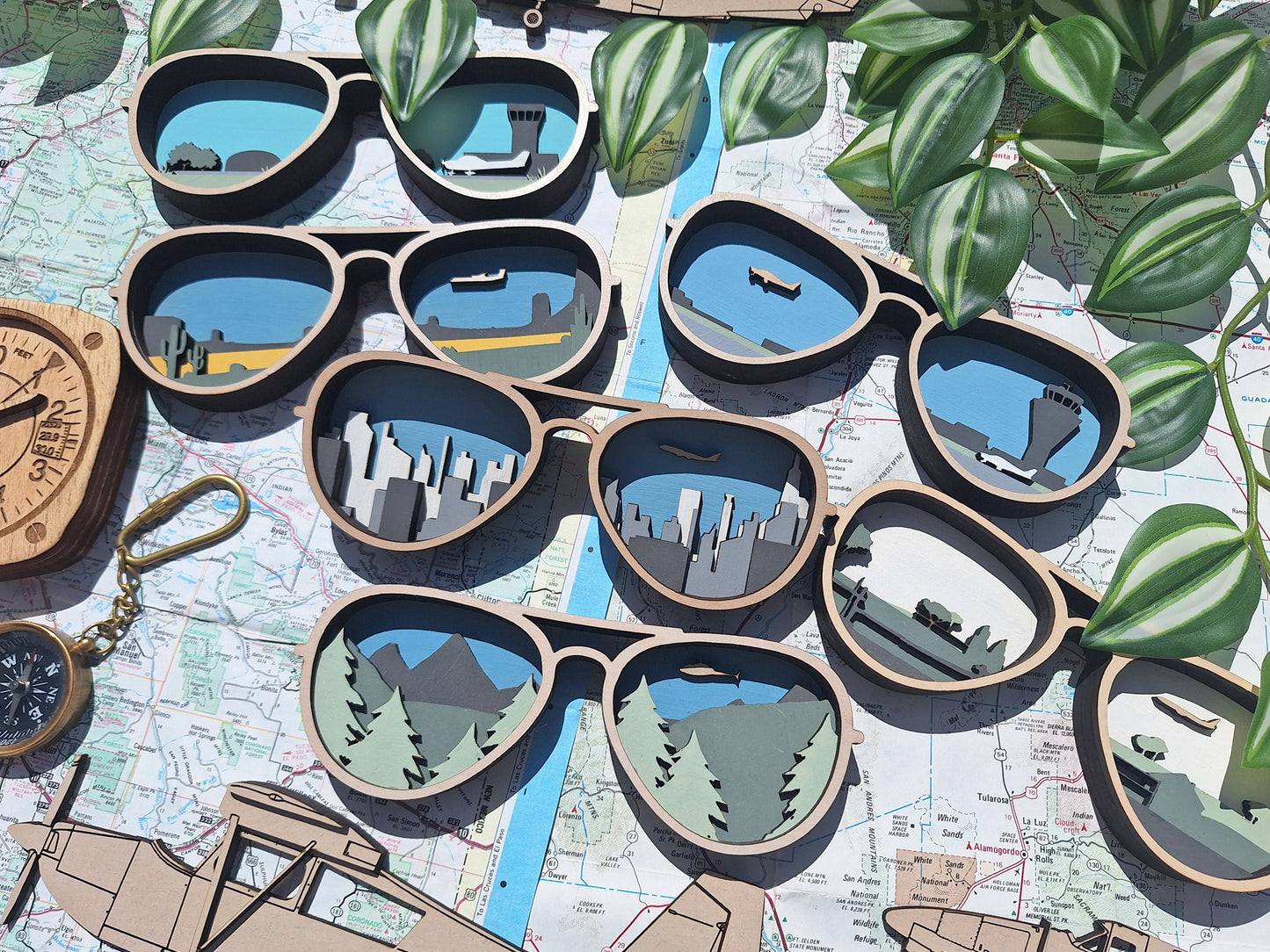 Flight School / Airport 6-Pack Special Custom Aviator Scene Sunglasses