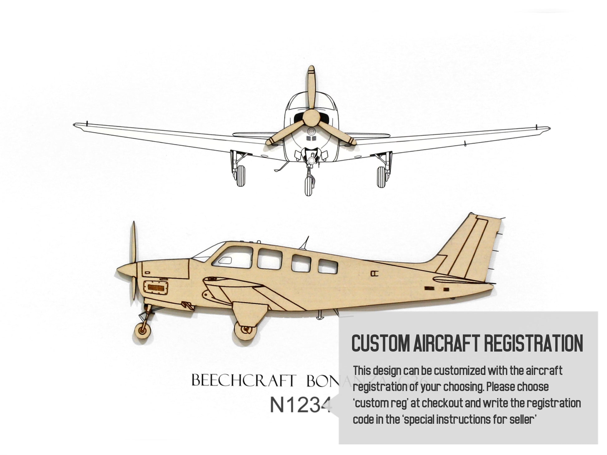 Beechcraft Bonanza G36 custom aviation art