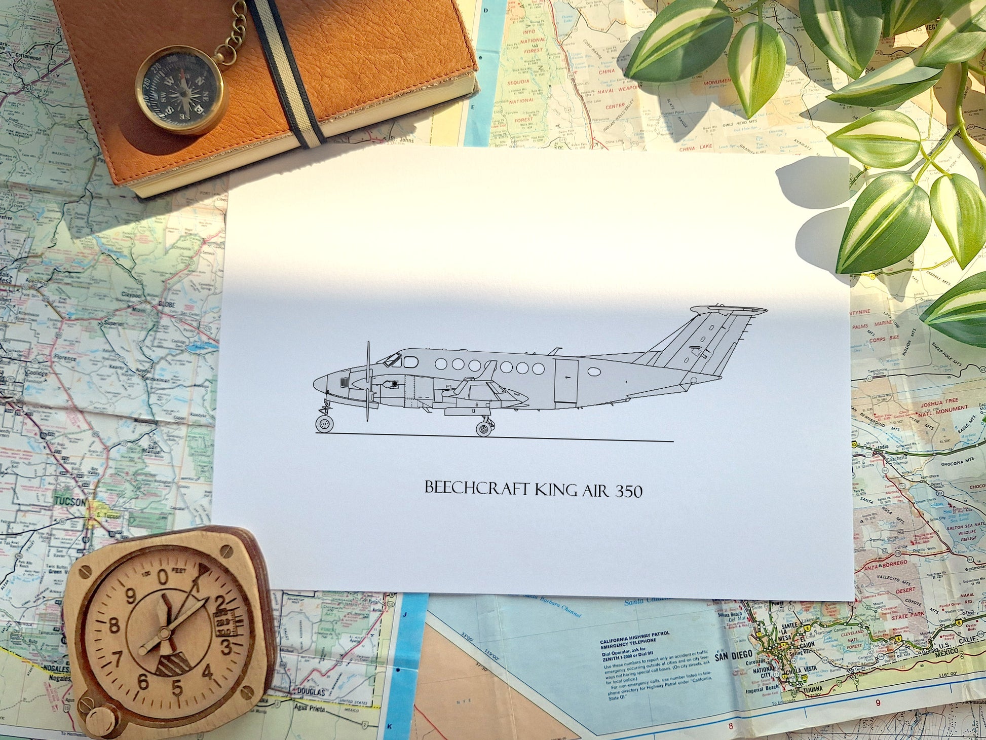 Beechcraft King Air 350 aviation art
