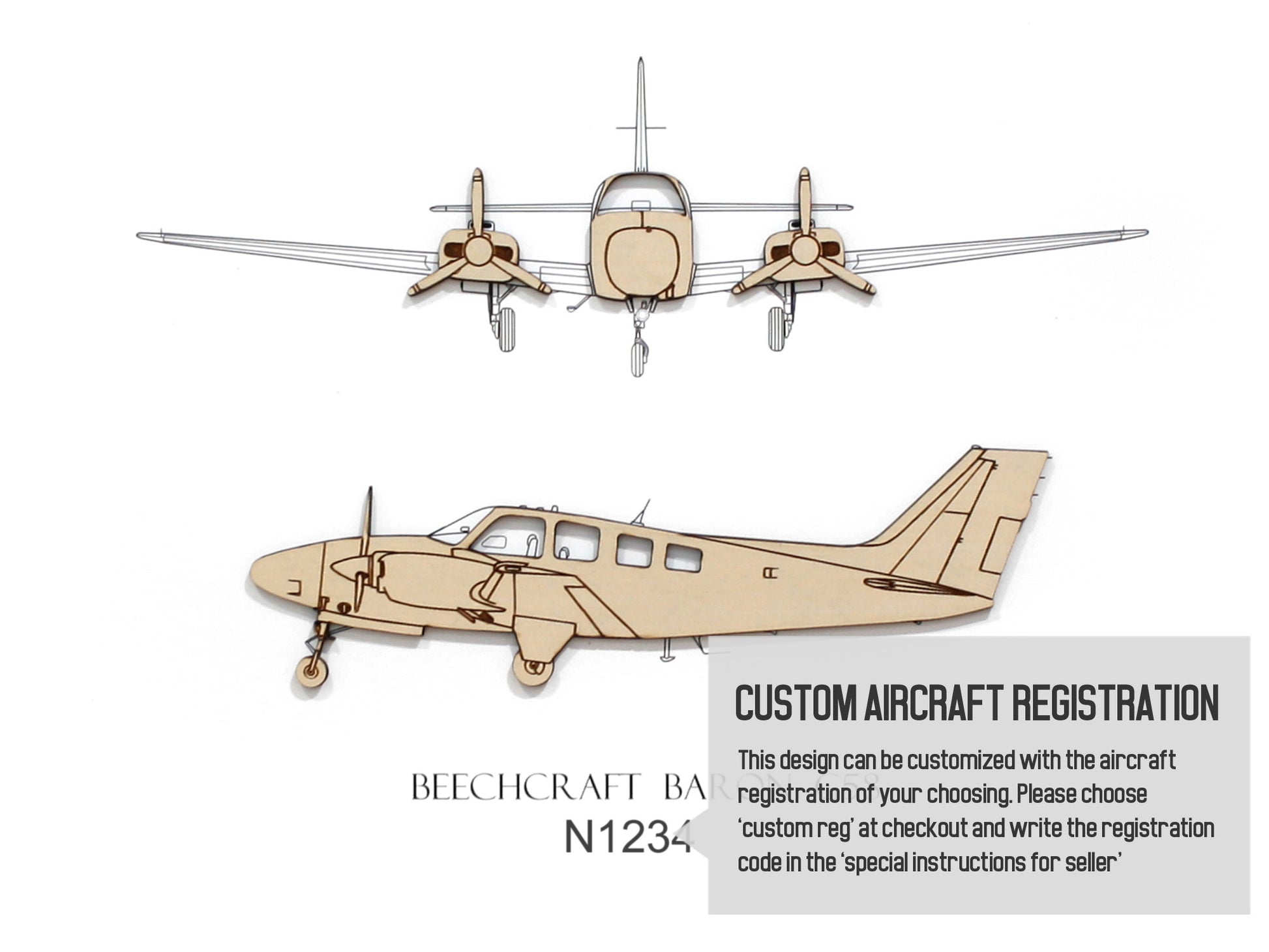 Beechcraft Baron G58 custom aviation art