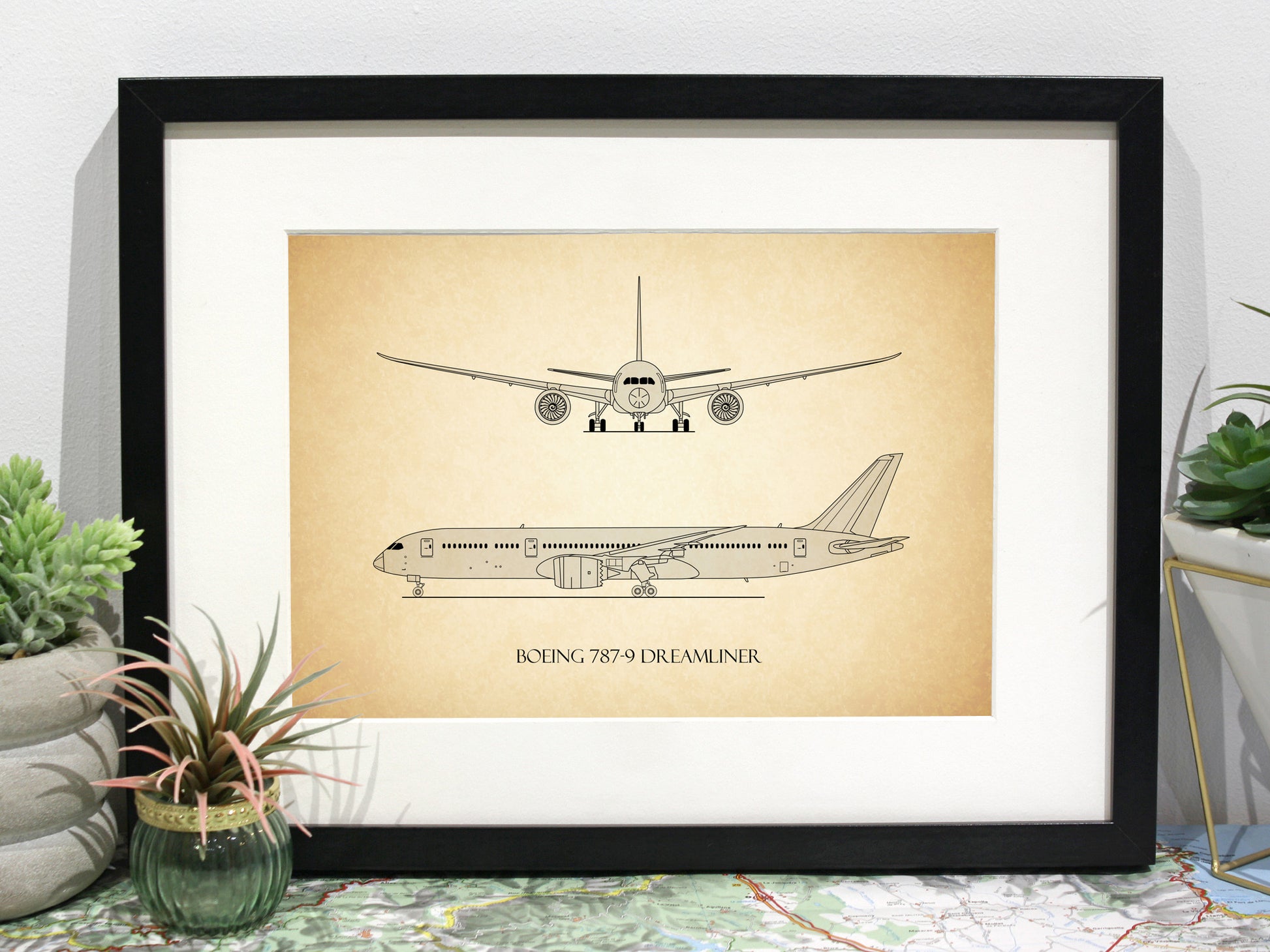 Boeing 787-9 Dreamliner aviation art