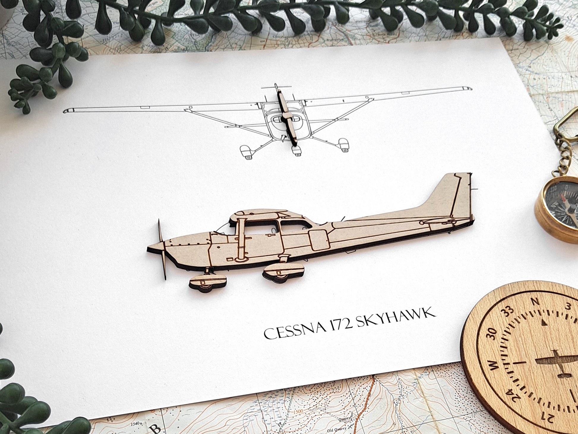 Cessna 172 Skyhawk aviation art gift