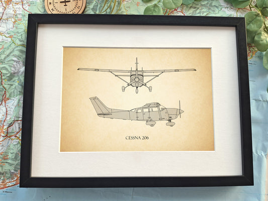 Cessna 206 aviation art