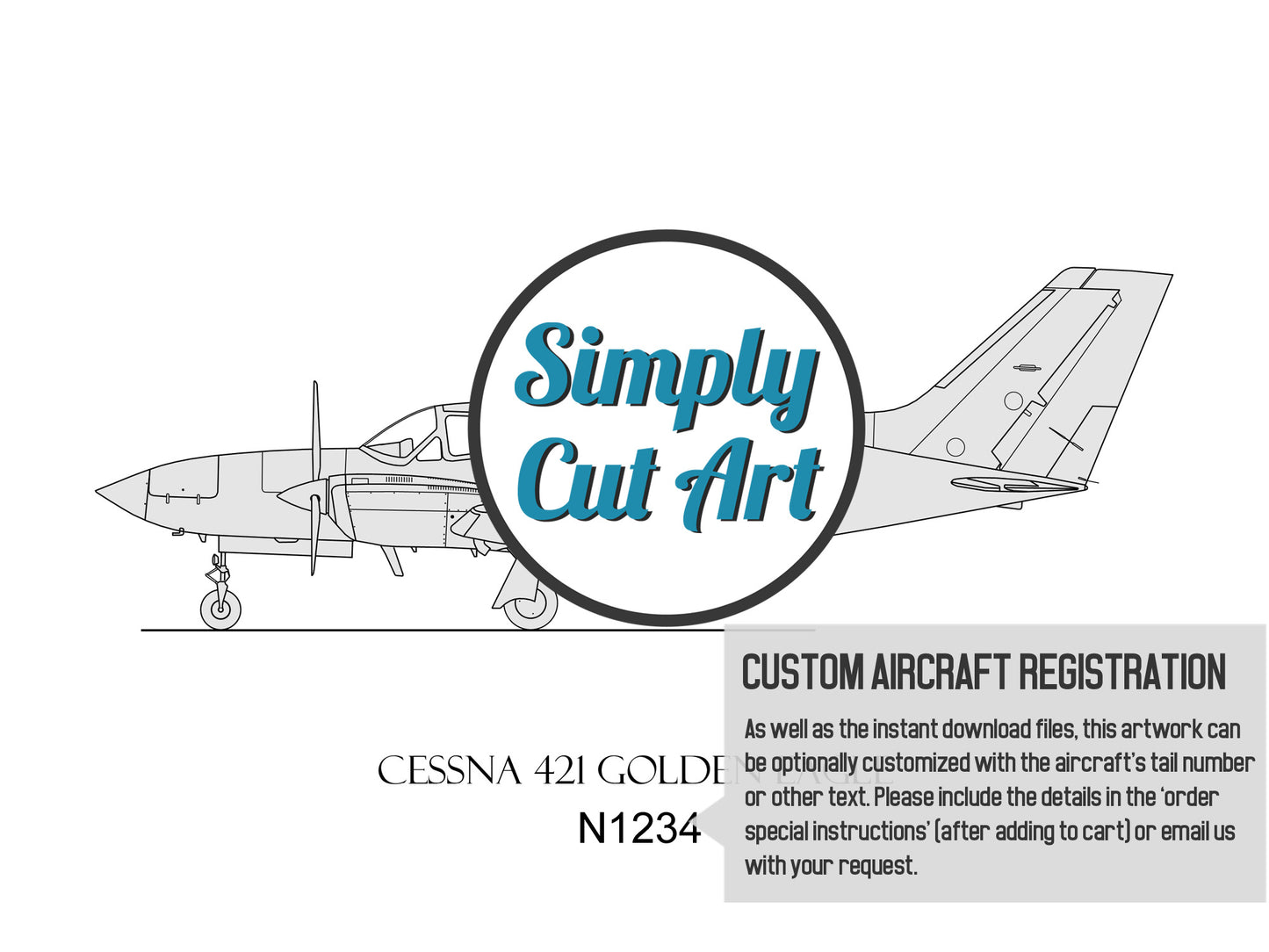Cessna 421 custom aviation art