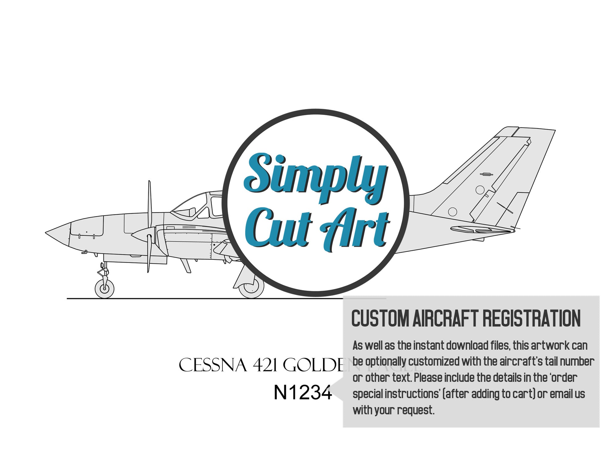 Cessna 421 custom aviation art