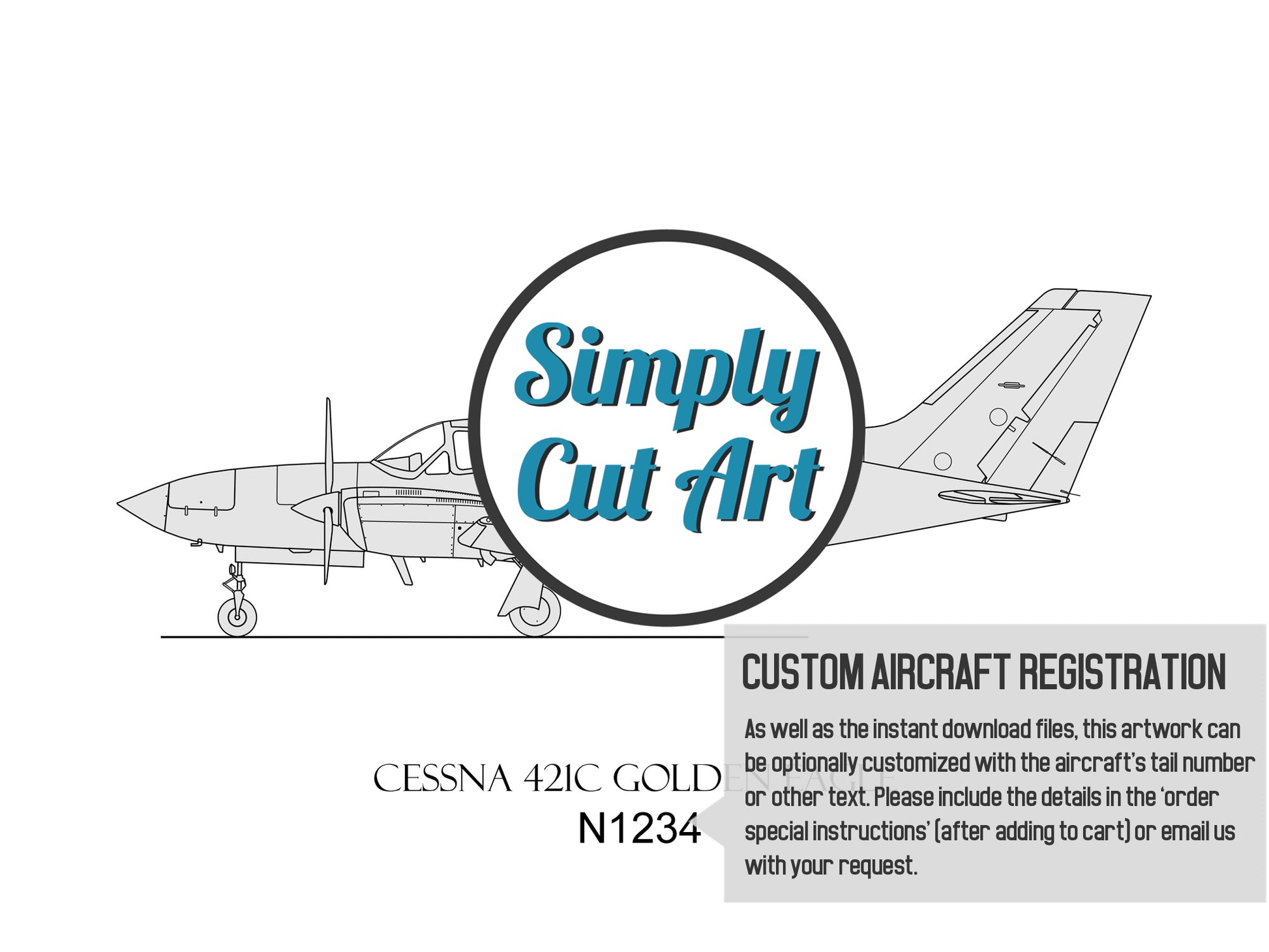 Cessna 421C custom aviation art