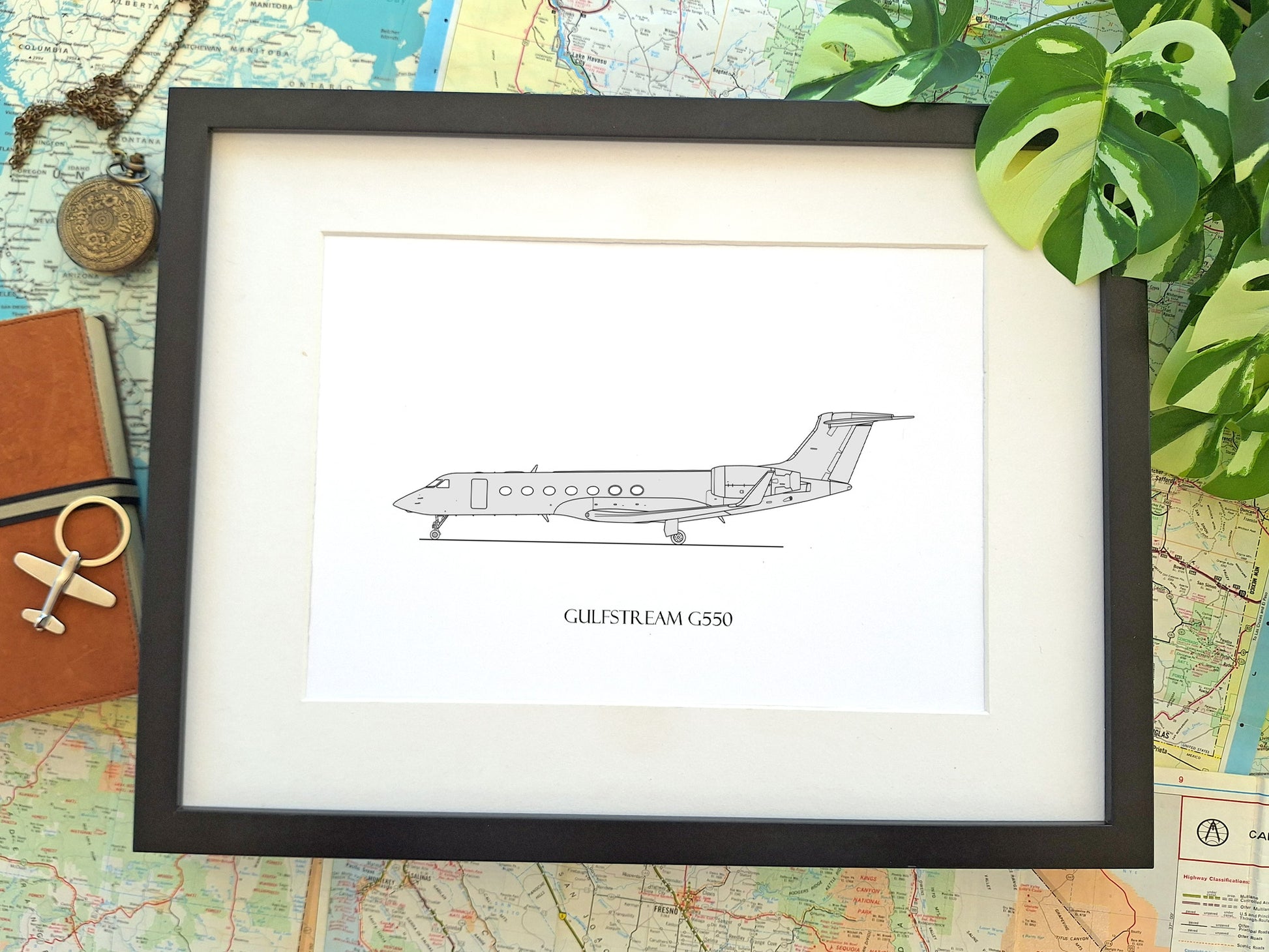Gulfstream G550 blueprint art