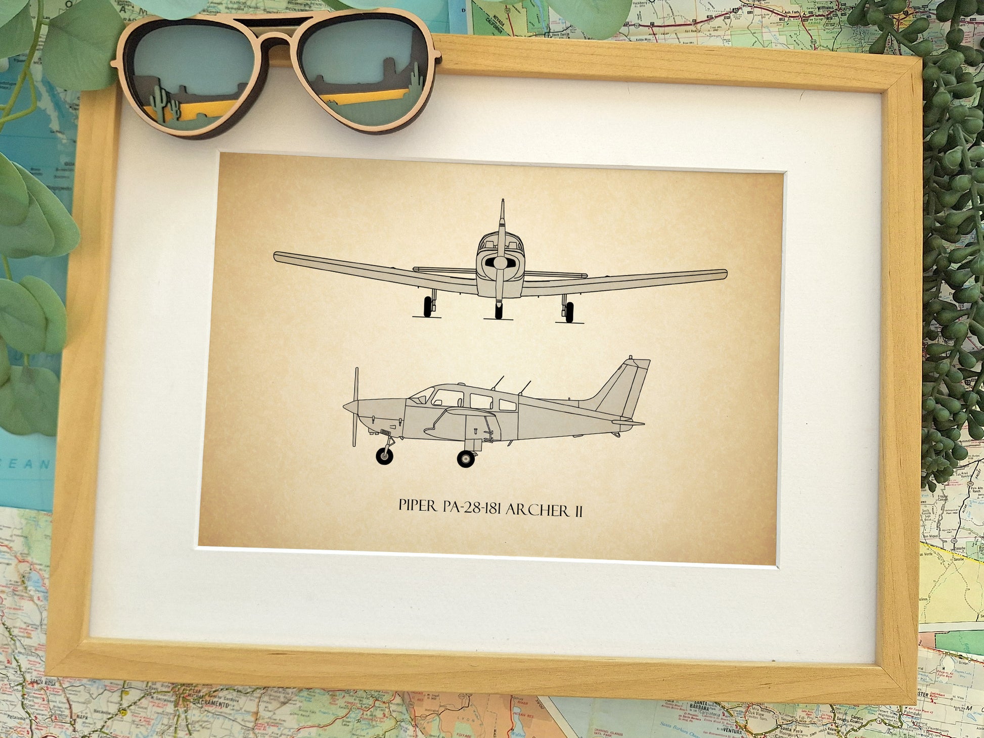 Piper PA-28-181 Archer II aviation art